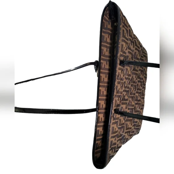 Fendi Zucca Tobacco Roll Tote Shoulder Bag Handbag - Picture 5 of 16